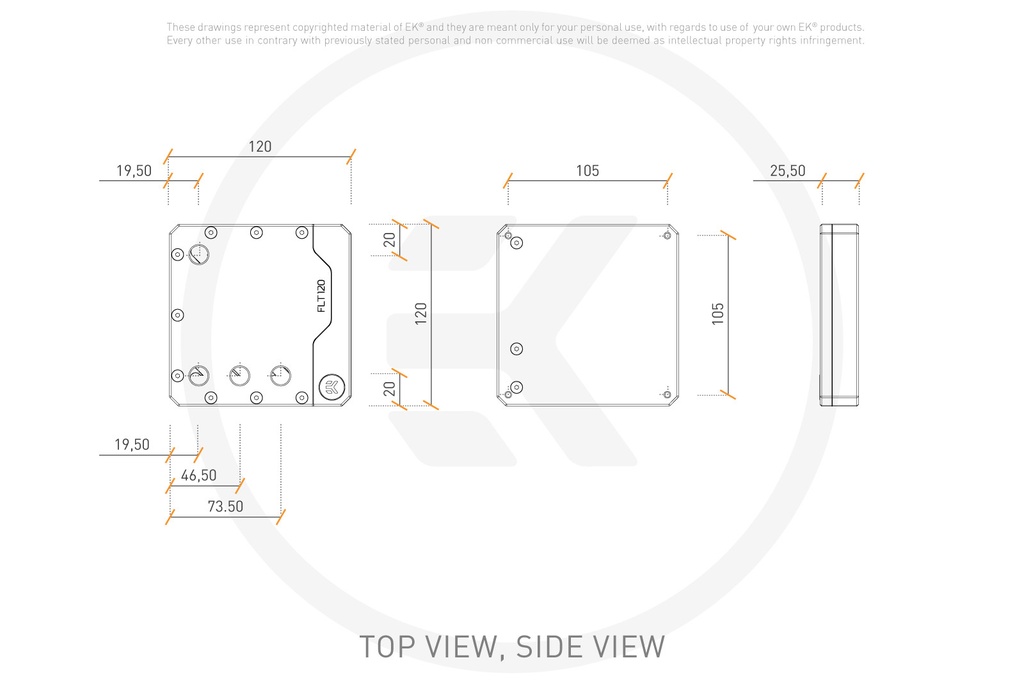 EK-Quantum Volume FLT 120 D-RGB - Plexi