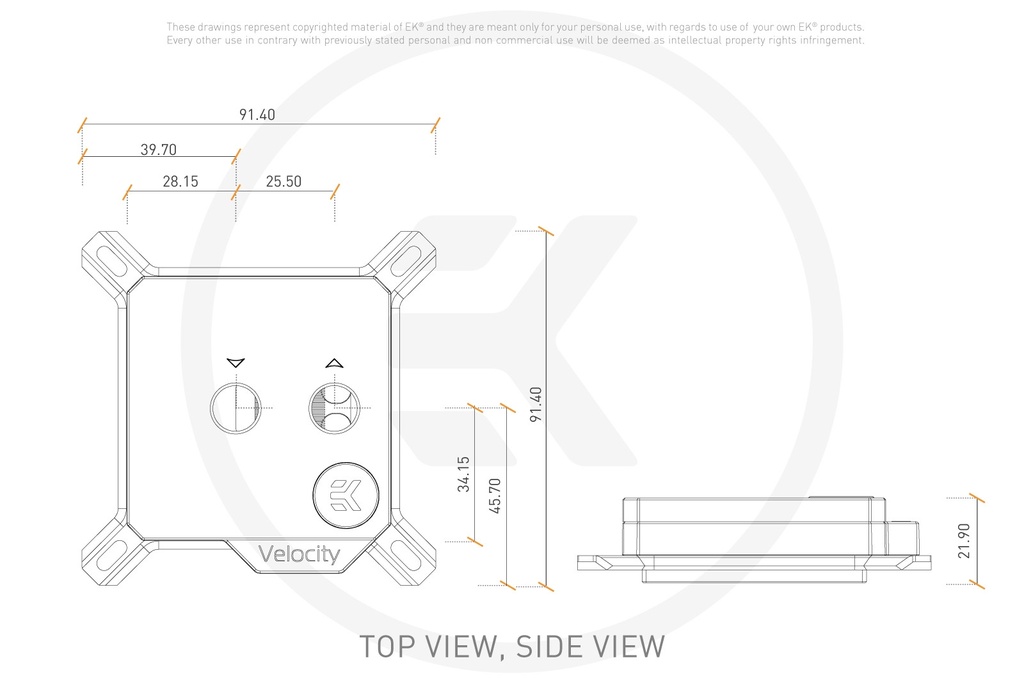 EK-Quantum Velocity - Copper + Plexi