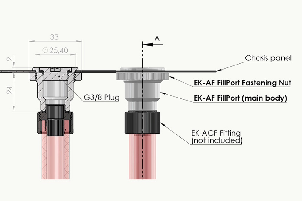 EK-AF FillPort G1/4 - Black