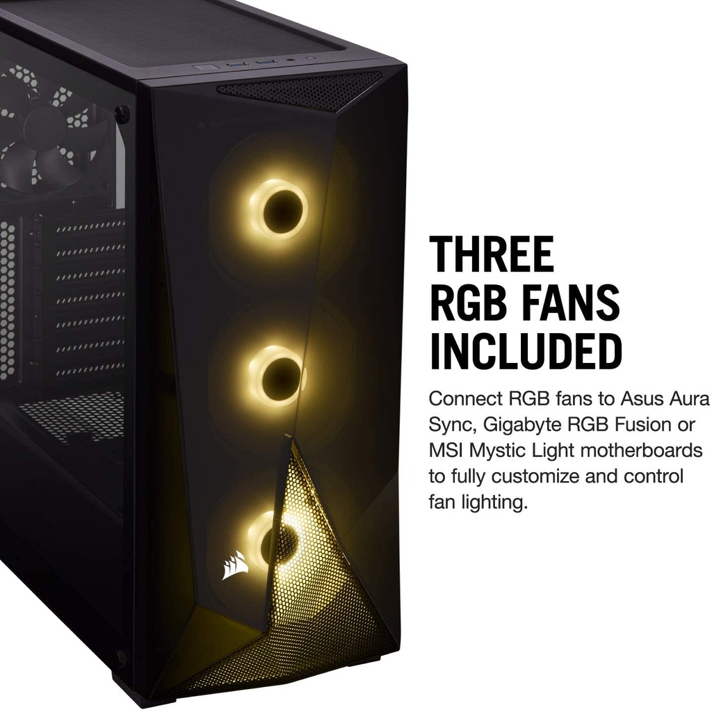 Corsair Carbide Series SPEC-DELTA RGB Mid-Tower ATX Gaming Case, Tempered Glass