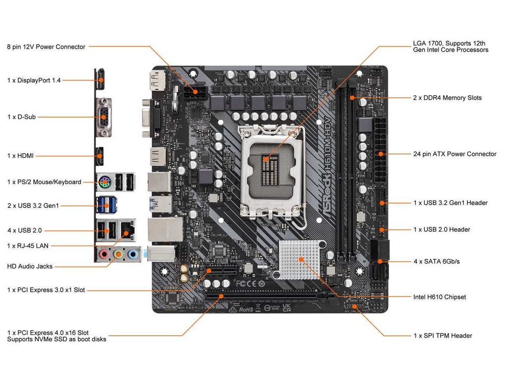 ASRock H610M-HDV LGA 1700