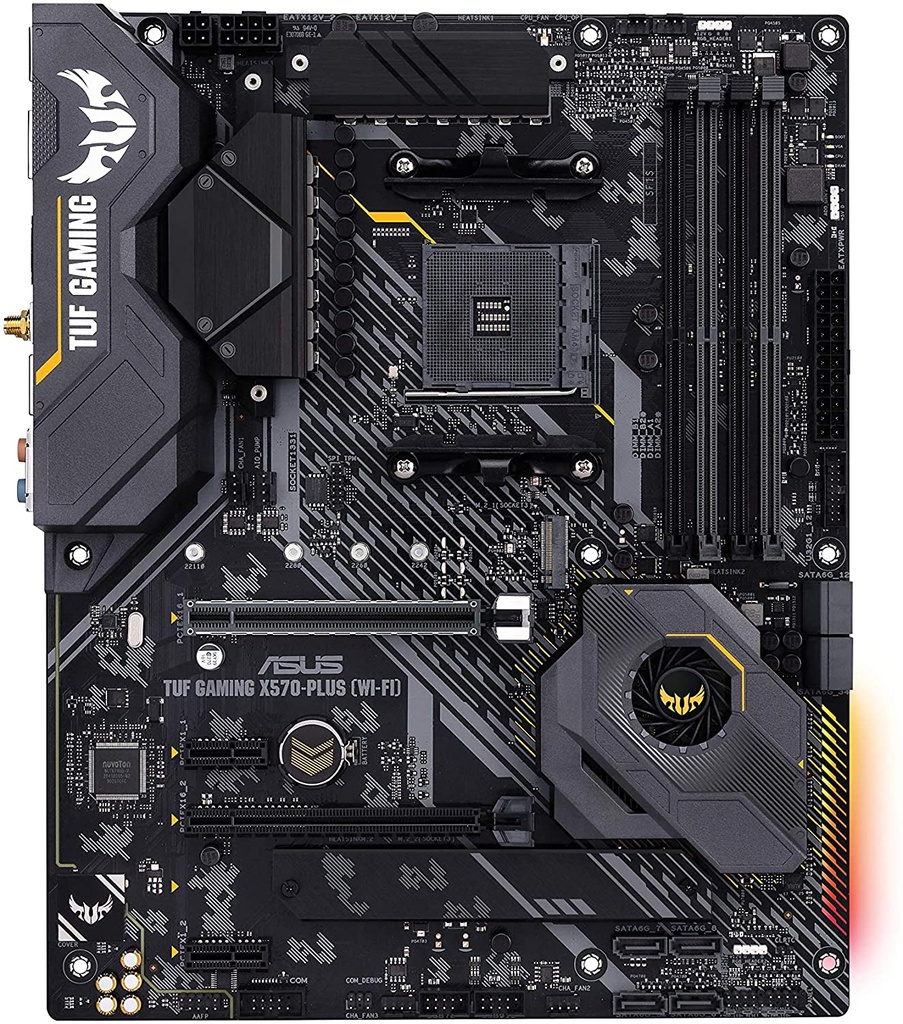 ASUS AM4 TUF Gaming X570-Plus (Wi-Fi) ATX Motherboard with PCIe 4.0, Dual M.2, 12+2 with Dr. MOS Power Stage, HDMI, DP, SATA 6Gb/s, USB 3.2 Gen 2 and Aura Sync RGB Lighting