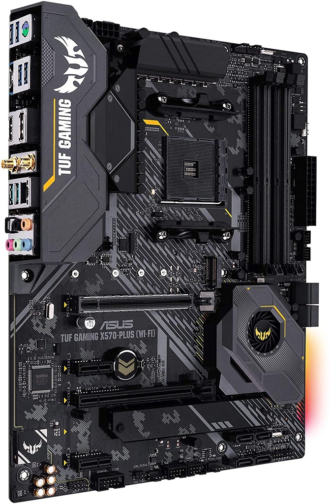 ASUS AM4 TUF Gaming X570-Plus (Wi-Fi) ATX Motherboard with PCIe 4.0, Dual M.2, 12+2 with Dr. MOS Power Stage, HDMI, DP, SATA 6Gb/s, USB 3.2 Gen 2 and Aura Sync RGB Lighting