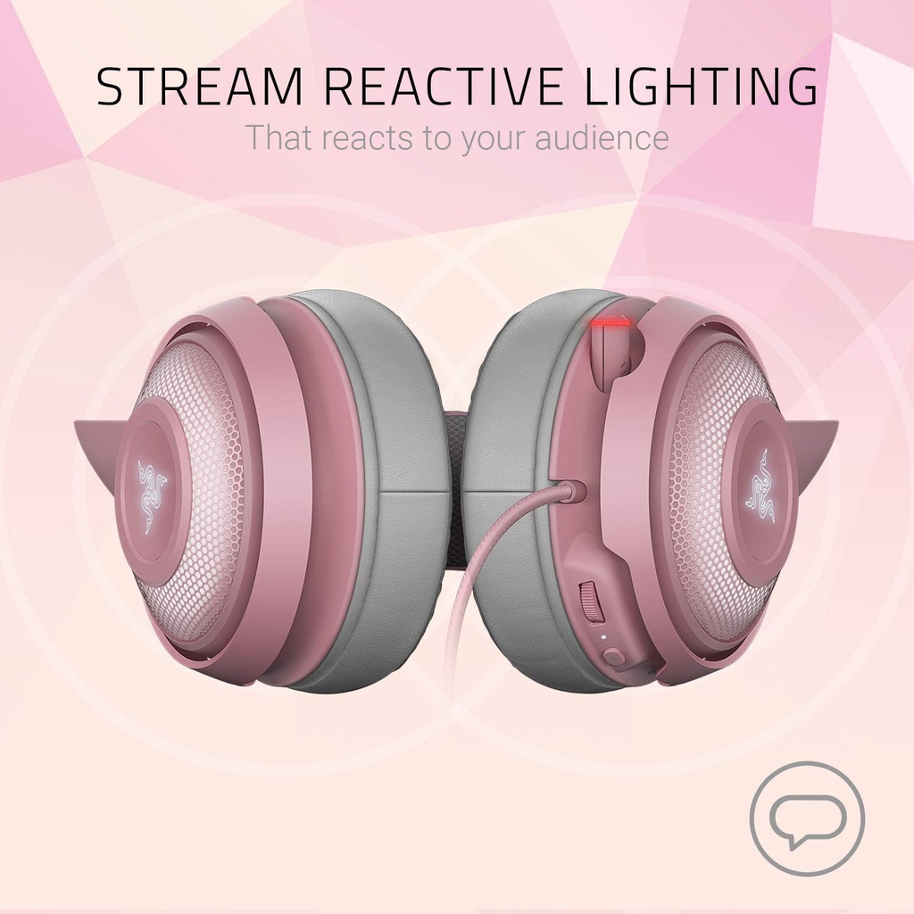 Razer Kraken Kitty RGB USB Gaming Headset: THX 7.1 Spatial Surround Sound