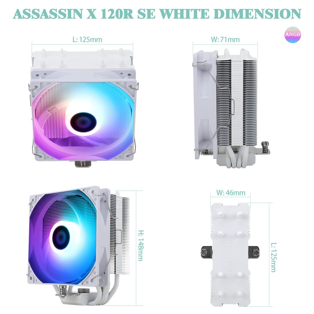 Thermalright AssassinX120 SE ARGB White CPU Air Cooler