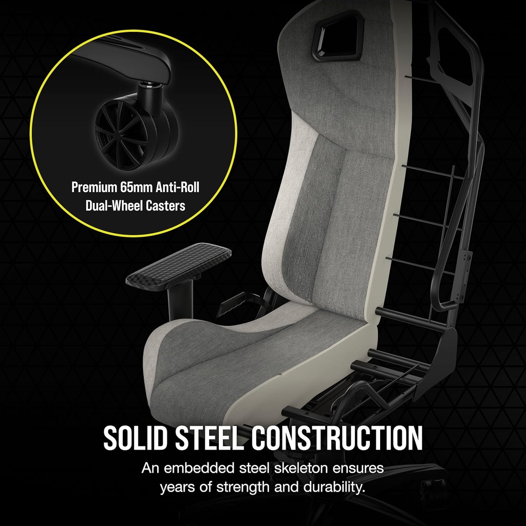 Corsair T3 RUSH Fabric | GRAY/WHITE