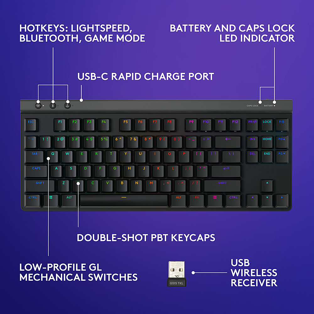 LOGITECH G515 LIGHTSPEED TKL | BLACK