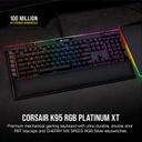 Corsair K95 RGB Platinum XT, Cherry MX SPEED RGB Silver, Black