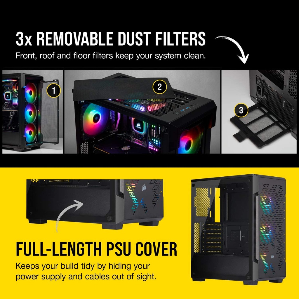 Corsair iCUE 220T RGB Airflow Mid-Tower - Black (CC-9011173-WW)