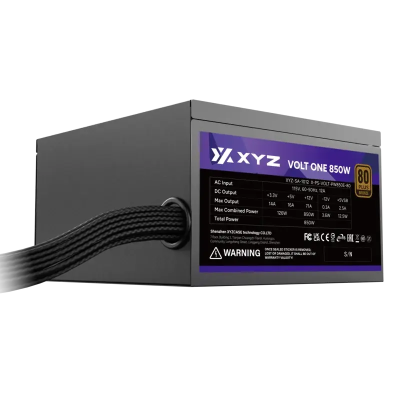 XYZ VOLT ONE 850W 80+ BRONCE