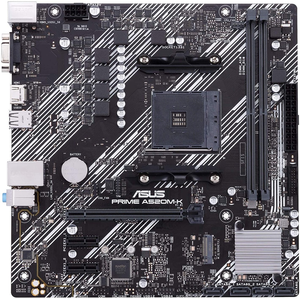 ASUS PRIME A520M-K AMD AM4 (3rd Gen Ryzen) Micro-ATX