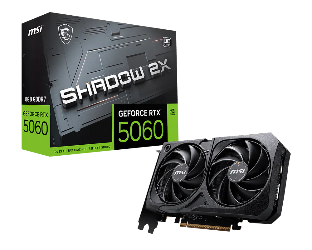 [912-V537-038] MSI GEFORCE RTX 5060 SHADOW 2X BLACK 8GB OC 