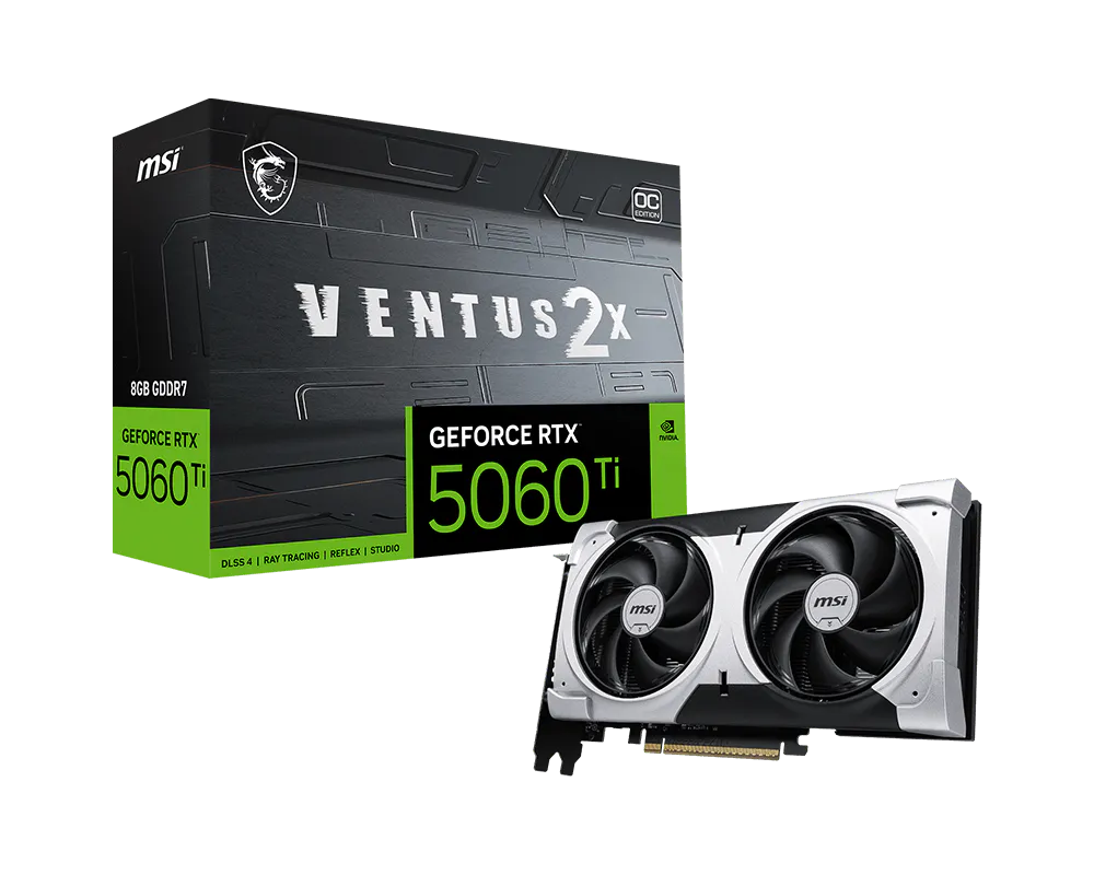 [912-V535-088] MSI GEFORCE RTX 5060 TI VENTUS 2X BLACK 16GB OC