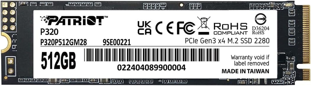 Patriot P320 512GB PCIe Gen 3x4 M.2