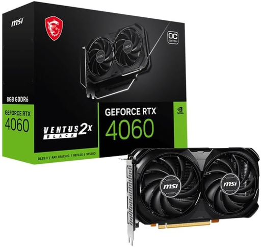 [912-V516-012] MSI GeForce RTX 4060 VENTUS 2X 8G OC | BLACK