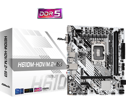 [MB-H610MHDVM2D] ASROCK H610M-HDV/M.2+ D5 | MICRO-ATX | DDR5 
